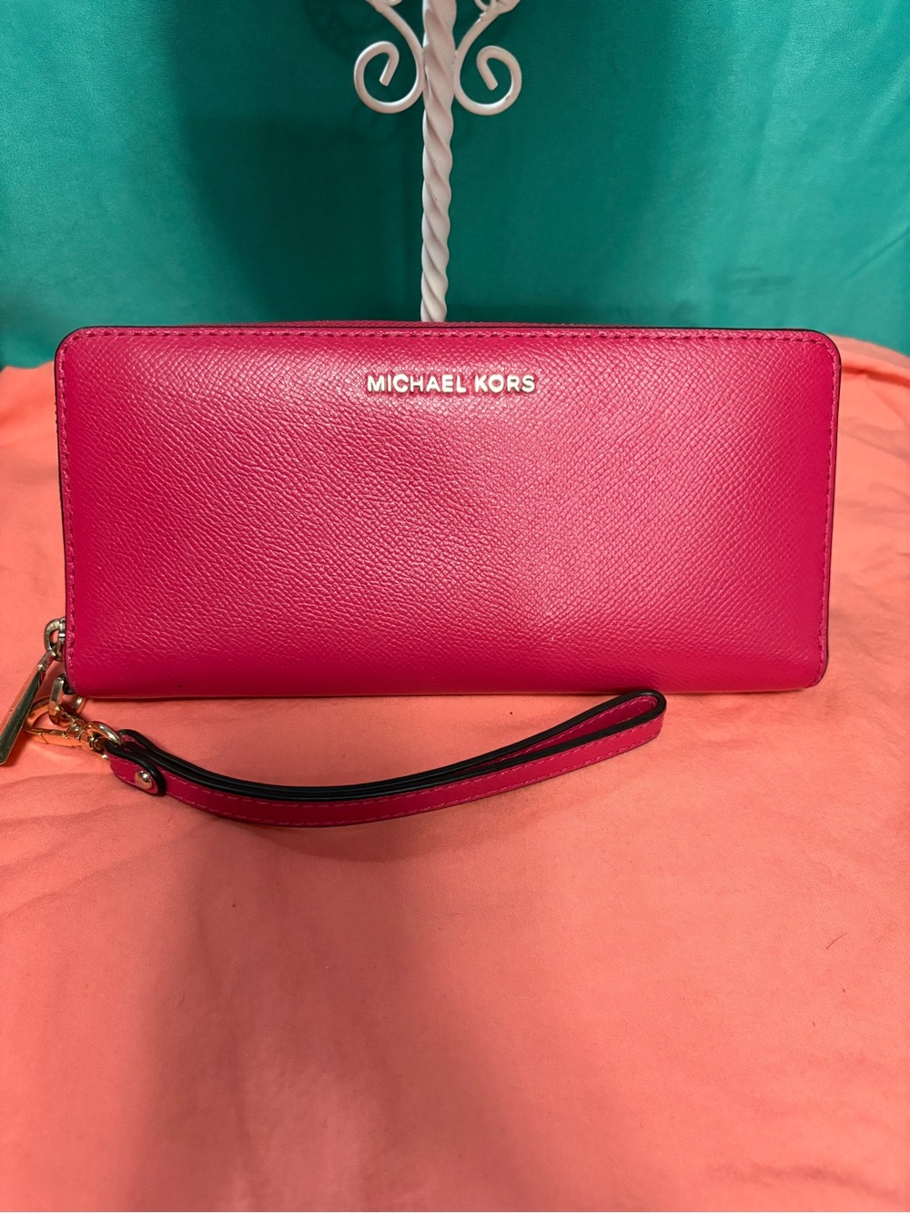 Michael Kors Pink Zip-Around Wristlet Wallet
